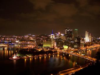 Pittsburgh at Night ~ Downtown Pittsburgh at night.