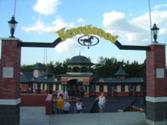 Kennywood Park Entrance ~ When I was a kid, there were two large amusement parks in the Pittsburgh area - Westood and Kennywood.  Only Kennywood Park remains.

Kennywood is really in West Mifflin, about 10 miles from downtown Pittsburgh.  Kennywood is one of two amusement parks listed in the National Register of Historic Places, the other being Coney Island. It was founded in 1898 as a small trolley park begun by the Monongahela Street Railway Company, which was controlled by Andrew Mellon. 

We had our yearly school picnics at Kennywood.  We rode the trolley to get there and it seemed to take forever!  Dad would join us after work and not long after eatin...