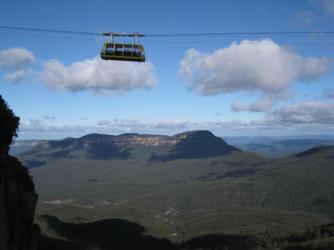 The Blue Mountains ~   Here is a cable car through the Blue Mountains.  