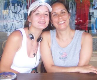 At the Tournament Desk ~ Helping me run the desk during a spring junior tennis tournament.  

Laney and Robin (me)