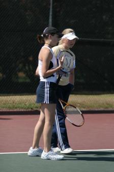 Between Points ~ Tifton, Georgia Individual State Tennis Championships.  The girls - Laney and Lindsey - won the first round but lost in the second (4:2).