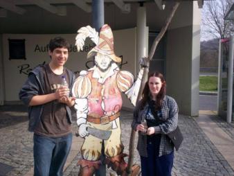 Timmy and I ~  At the restop before our destination in Rothenberg. 