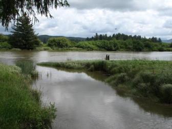 Fort Clatsop from the water ~  The wintering place for Lewis and Clark, 1805. 