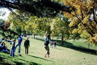 KU Fall 2007 ~  jayhawk on a tight wire 