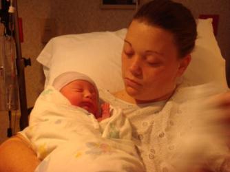 Mom and baby #1 ~ My beautiful daughter Kristen and Baby Ray