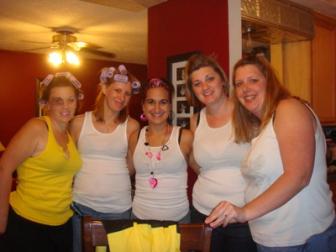 White Trash Night at MahJongg ~  AKA my daughters and "adopted" daughters, Kristen, Jessica, Samina, Breeann and Carrie 