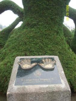 The hands of Evangelisto Blanco ~  Plaque honoring the magic of the master of the topiary gardens in Zarcero, Alvaro Ruiz, Alajuela, Costa Rica.  