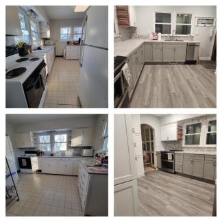 Kitchen Before & After ~ The photo's on the left were taken on 2/16/25.  The photo's on the right were taken today, 3/6/25.  We finally have a remodeled Kitchen!  I'm not saying how much it cost, but rest assured, it wasn'rt cheap!